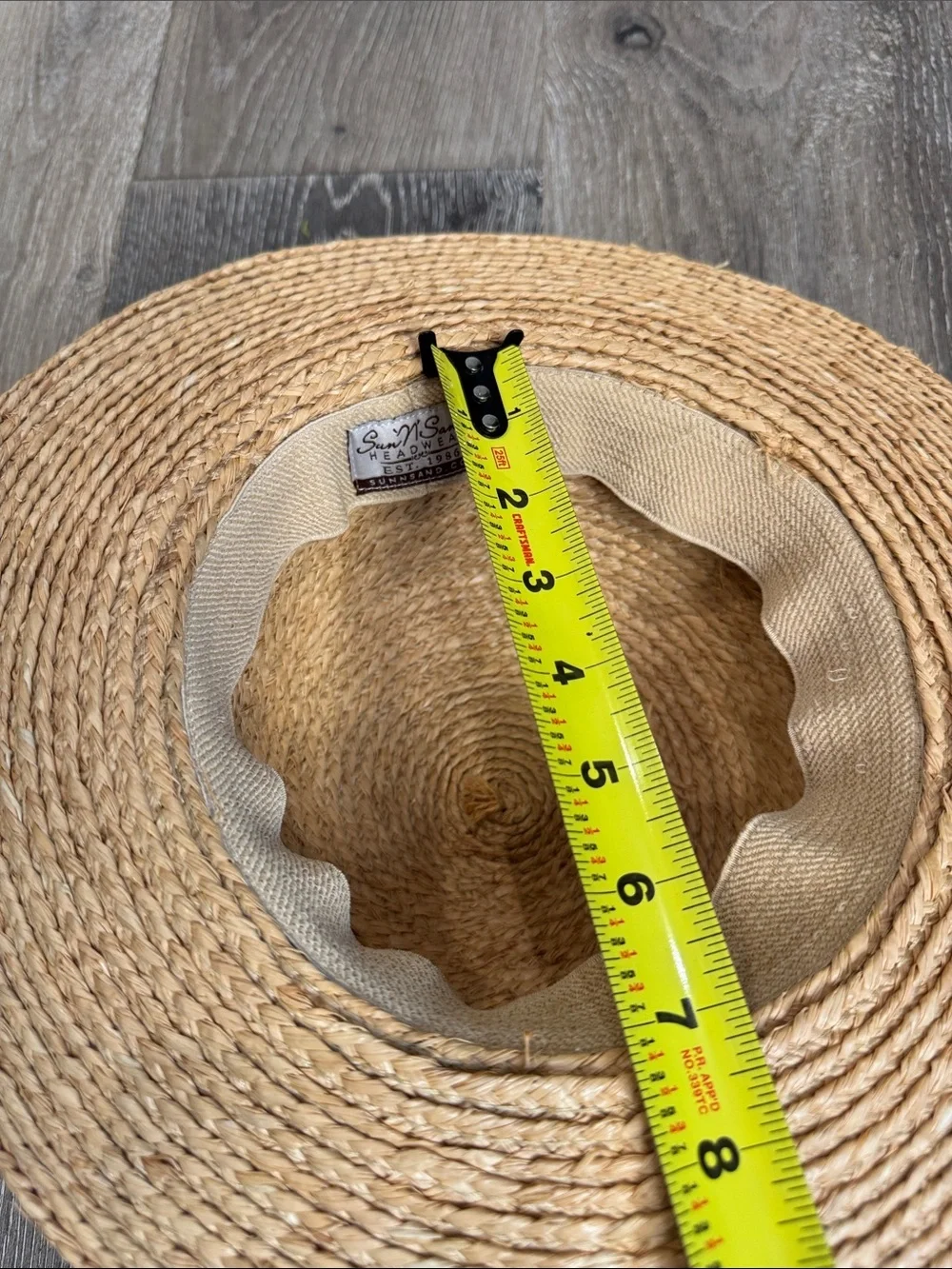 Braided Raffia Sun Hat with Bead Accent - Natural